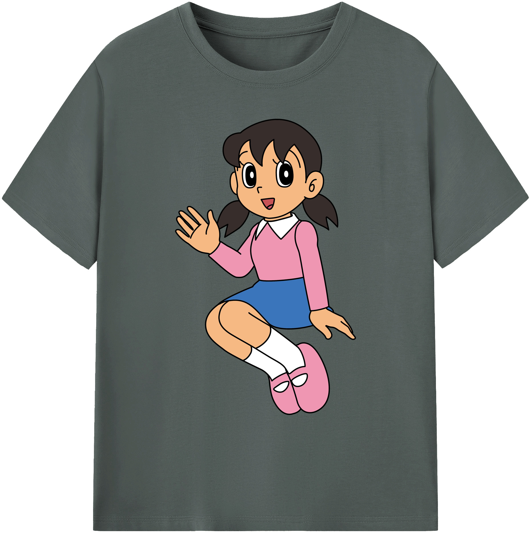 （画像用） ドラえもん みなもと しずか Doraemon Shizuka Minamoto 綿100％ メンズ半袖Tシャツ｜肌触りやわらか＆通気性
